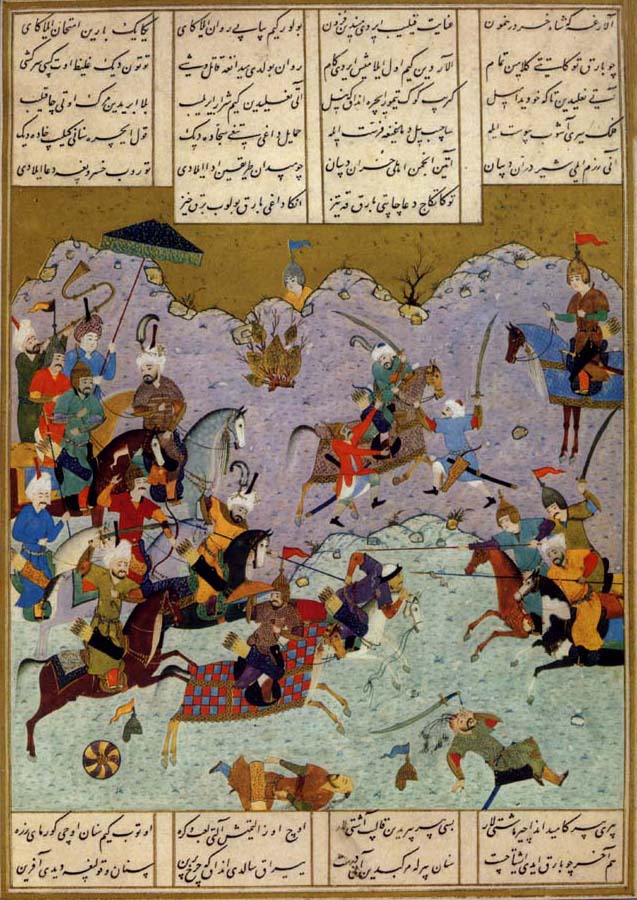 Ali She Nawat Alexander defeats Darius,an allegory of Shah Tahmasp-s defeat of the Uzbeks in 1526